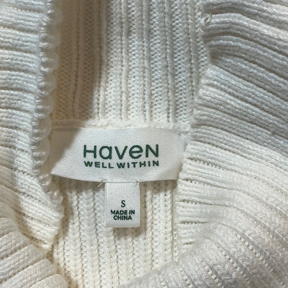 Haven Well Within Organic Cotton Funnel Neck Pullover Sz S - Picture 7 of 8